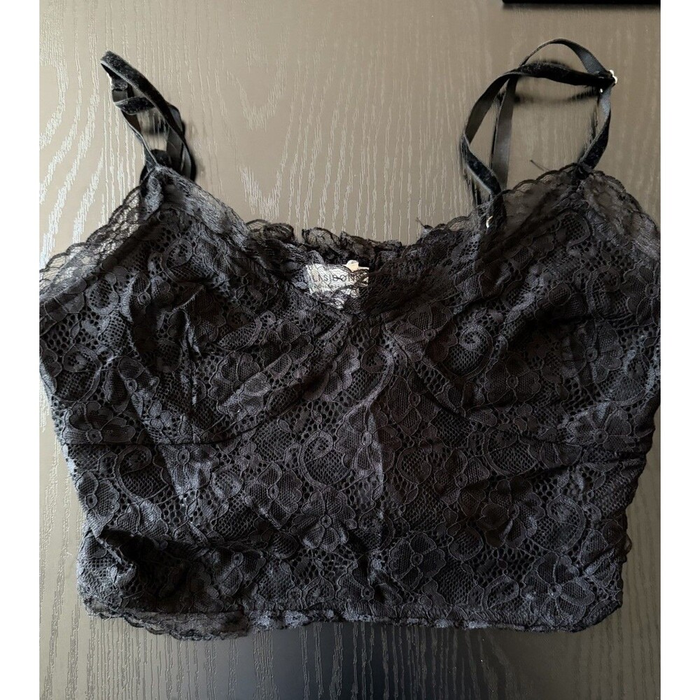 Lili Sidonio Black Lace Cami Crop Top, Bralette, Molly Bracken, EUC